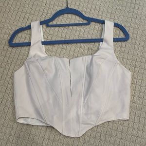 Missguided White Crepe Corset Top, Size US 4